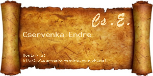 Cservenka Endre névjegykártya